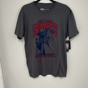 NWT Junk Food Mens Gray NFL Star Wars New York Giants Win We Will T-Shirt Medium